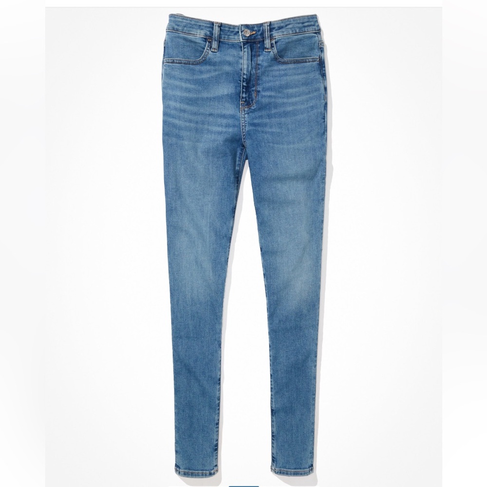 American Eagle Outfitters Blue Skinny Next Level High Waisted Jegging